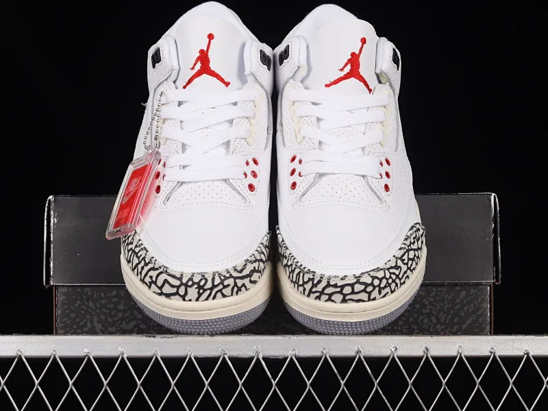 All categories Air Jordan Jordan series basketball shoes Air Jordan 3 cost-effective version Air Jordan 3 "White Cement Reimagined" AJ3 Joe 3 new white cement top layer replica basketball shoes DN3707-100